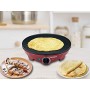 Beper Crepiera Elettrica, 1300 W, Plastica, Alluminio pressofuso, rinvestimento Antiaderente, Rosso/Nero