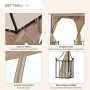 Outsunny Elegante Gazebo da Giardino con Tettuccio Traspirante Metallo e Poliestere 3x3M Beige