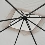 Outsunny Elegante Gazebo da Giardino con Tettuccio Traspirante Metallo e Poliestere 3x3M Beige