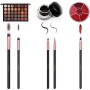 Pennelli Make Up EmaxDesign Set di 18 Pennelli per il Trucco Professionali fondotinta fard cipria creme liquido Spazzole Viso Om