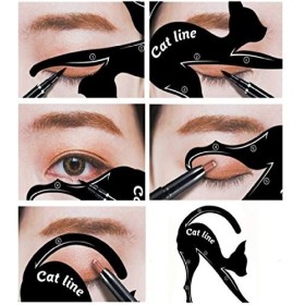 Eyeliner Cat - Set di 2 stencil per contorno ombretto, per occhi smokey e cateyes