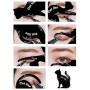Eyeliner Cat - Set di 2 stencil per contorno ombretto, per occhi smokey e cateyes