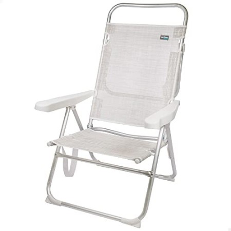 Aktive 53976 - Sedia Pieghevole Multiposizione Alluminio Beach 50x64x100 cm - Beige