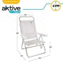 Aktive 53976 - Sedia Pieghevole Multiposizione Alluminio Beach 50x64x100 cm - Beige