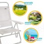 Aktive 53976 - Sedia Pieghevole Multiposizione Alluminio Beach 50x64x100 cm - Beige