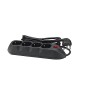 BTicino 3680GB Multipresa Poker 4 Prese Universali e Interruttore Luminoso, 3500 W, 250 V, Nero