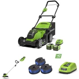 Greenworks Tosaerba G40LM41 Tagliabordi G40LT a Batteria con 3 Bobine a Doppio Filo (Li-Ion 40V Fino a 600 m² Superfice 7000U/m