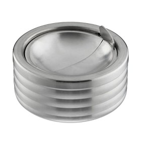 Relaxdays, Argento Posacenere Antivento, Coperchio Ribaltabile, per Interni e Esterni, Acciaio Inox, HxD: 5,5x11,5
