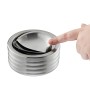 Relaxdays, Argento Posacenere Antivento, Coperchio Ribaltabile, per Interni e Esterni, Acciaio Inox, HxD: 5,5x11,5