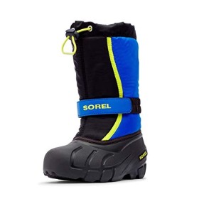 Sorel Youth Flurry, Scarpone Invernale Unisex Bambini, Nero/Blu (Black/Super Blue), 37 EU