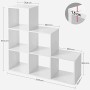 VASAGLE LBC63WT - Libreria, Scale, 6 Scomparti a cubo, mensola per Esposizione in Legno, scaffale Indipendente, 97,5 x 97,5 x 29