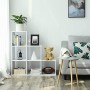 VASAGLE LBC63WT - Libreria, Scale, 6 Scomparti a cubo, mensola per Esposizione in Legno, scaffale Indipendente, 97,5 x 97,5 x 29