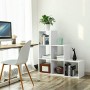VASAGLE LBC63WT - Libreria, Scale, 6 Scomparti a cubo, mensola per Esposizione in Legno, scaffale Indipendente, 97,5 x 97,5 x 29