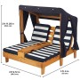 Kidkraft 524 - Doppia Sedia A Sdraio da Giardino, per Bambini, Legno, con Porta Tazze, Blu Scuro/Bianco, 92.96 x 86.36 x 88.9 cm