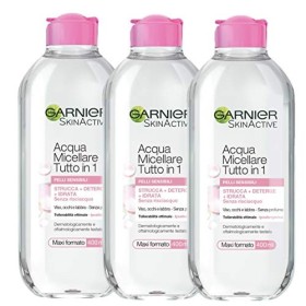 Garnier Kit Acqua Micellare Tutto in 1, Strucca, Deterge e Idrata Senza Risciaquo, 400 ml, Confezione da 3