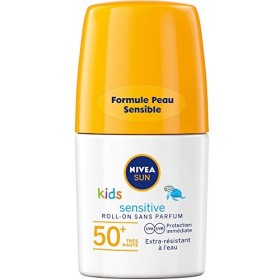 Nivea SUN Kids Roll-on Protect & Play Sensitive FPS 50+ (2 x 50 ml), protezione solare per bambini in formato divertente, scherm