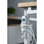 Electraline 62038 Multipresa con 9 Posti, 3 Polivalenti e 6 Bivalenti 10/16A, Bianco, 3 m