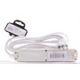 Electraline 62038 Multipresa con 9 Posti, 3 Polivalenti e 6 Bivalenti 10/16A, Bianco, 3 m