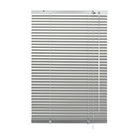 Deco Company 23-3042 Veneziane con Morsetto, Alluminio, Argento, 50 x 130 cm