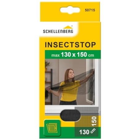 Schellenberg Insectstop 50715 Zanzariera per Finestre, Antracite, 130 x 150 cm