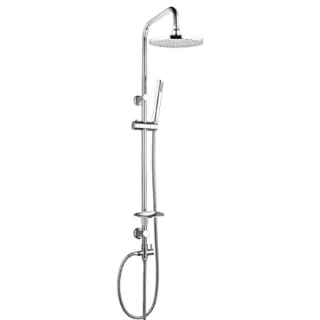 Colonna Doccia Attrezzata 025 Ottone Cromato Soffione Tondo Doccetta