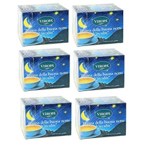 6x Viropa - Infuso della Buonanotte Vircalm - 15 filtri | Confezione da 6 x 15 filtri | Tisane ed infusi in filtro
