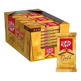Kitkat Gold Snack di Wafer Ricoperto di Cioccolato Bianco al Caramello 27 Snack da 41.5 g - 1.12 kg