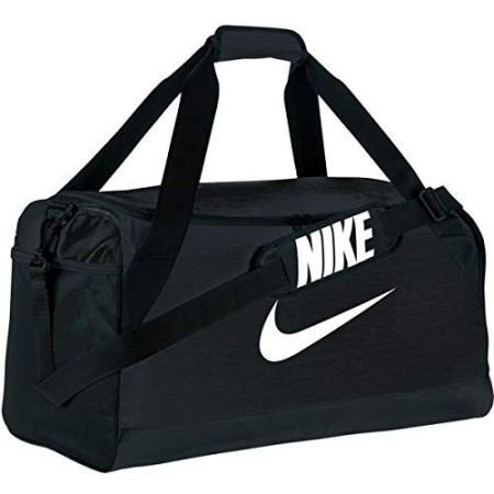 Nike Brsla M Duff, Borsa da Viaggio Uomo, Nero/Nero/Bianco, Taglia Unica