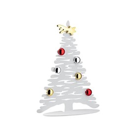 Alessi Bark For Christmas BM06 W Decorazione Natalizia di Design a Forma di Albero, Acciaio, Inox, Bianco, 35.5 x 14 x 45 cm, 1 