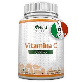 Vitamina C 1000 mg | 180 compresse (Fornitura Per 6 Mesi) | Integratori alimentari Nu U Nutrition