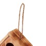 Relaxdays Casetta per Uccelli, da Appendere, Balcone, Terrazza, Giardino, in Legno Bruciato, Nido, 34x20x19 cm, Naturale