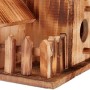 Relaxdays Casetta per Uccelli, da Appendere, Balcone, Terrazza, Giardino, in Legno Bruciato, Nido, 34x20x19 cm, Naturale