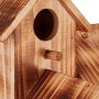 Relaxdays Casetta per Uccelli, da Appendere, Balcone, Terrazza, Giardino, in Legno Bruciato, Nido, 34x20x19 cm, Naturale