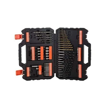 BLACK+DECKER A7200-XJ Titanium Set per Forare ed Avvitare, 109 Pezzi