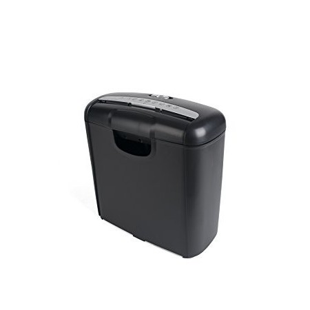 Pavo 8008506 Premium Distruggi documenti, Fino a 6 fogli A4, taglio a strisce, Cestino 10 L, Nero