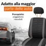 Upgrade4cars Coprisedili Auto Anteriore Universali Nero Grigio Set Copri-Sedile Universale per Guidatore e Passeggero con Airbag