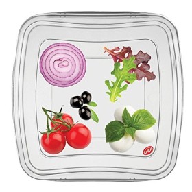 Snips 055005 Contenitore SALVAFRESCHEZZA Quadrato-Set 3 Pezzi da 1 lt, Trasparente con Decorazioni Iml