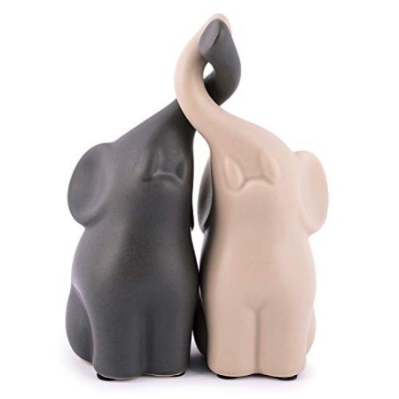 Pajoma - Set di 2 statuine innamorate di elefanti (medio-15 cm)