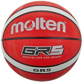 Molten BGR5-RW - Pallone da Pallacanestro, 5, Colore: Rosso/Bianco