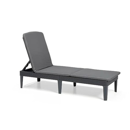 Keter Lettino Prendi Sole da Esterno con Cuscino Incluso, Grafite, 187.5 x 58 x 29 centimetri