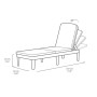 Keter Lettino Prendi Sole da Esterno con Cuscino Incluso, Grafite, 187.5 x 58 x 29 centimetri