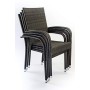 AVANTI TRENDSTORE - Piave - Set da Giardino Composto da 1 Tavolo Nero in Metallo e polywood, con 4 sedie impilabili in ecorattan