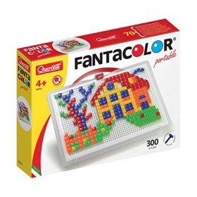 Quercetti- Fanta Color Portable Large Gioco di Composizione, Multicolore, 303 Pezzi, 0954, 3 - 6 anni