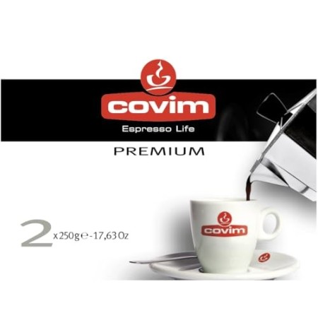 Covim Caffè, Macinato Premium, macinato per Moka - confezione con 2 pacchetti sottovuoto da 250 g - Totale 500g