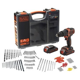 BLACK+DECKER BDCHD18BOA-QW Trapano/Avvitatore a Percussione con Doppia Batteria in Valigetta Premium e 160 Accessori, 1.5 Ah, 81