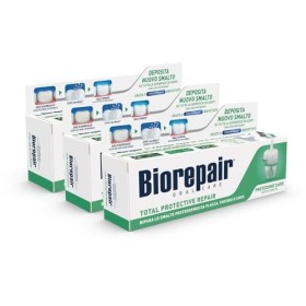 Biorepair, Dentifricio Total Protective Repair, Ripara lo Smalto, Anticarie, Antiplacca, Alito Fresco, Senza Fluoro, 3 Confezion