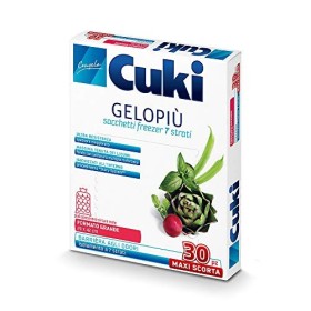 Cuki Gelopiù Maxi Scorta - Sacchetti Alimenti Freezer Grandi - Sacchetti Gelo Cuki 7 Strati - 29x42 cm - 6.0 lt - 30pz