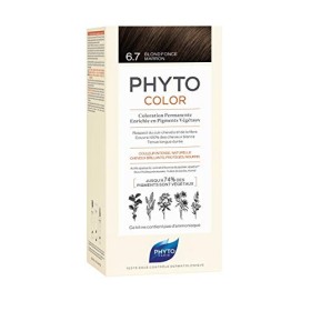Phyto Phytocolor 6.7 Biondo Scuro Tabacco Colorazione Permanente senza Ammoniaca, 100 % Copertura Capelli Bianchi