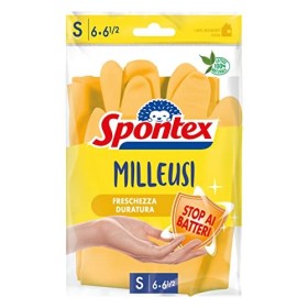 Spontex Guanti Riutilizzabili Milleusi Extra, Lattice 100% Cotone, Giallo