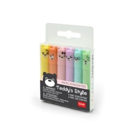 Legami - Set di 6 Mini Evidenziatori, Teddy's Style